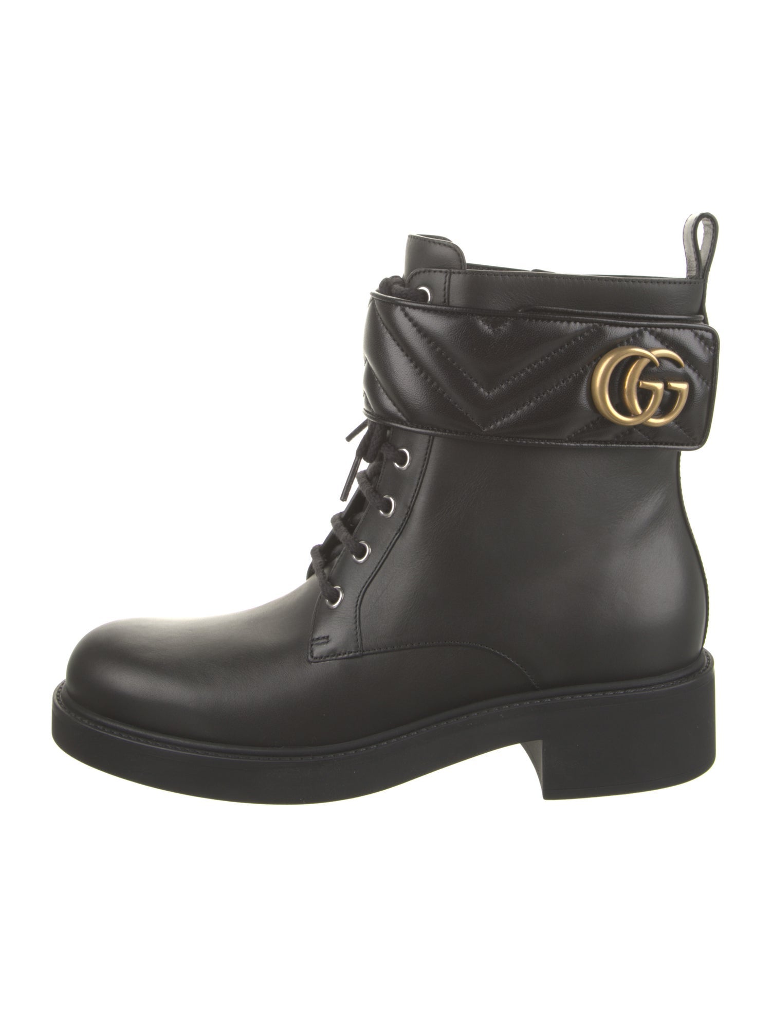 Gucci Leather Combat Boots